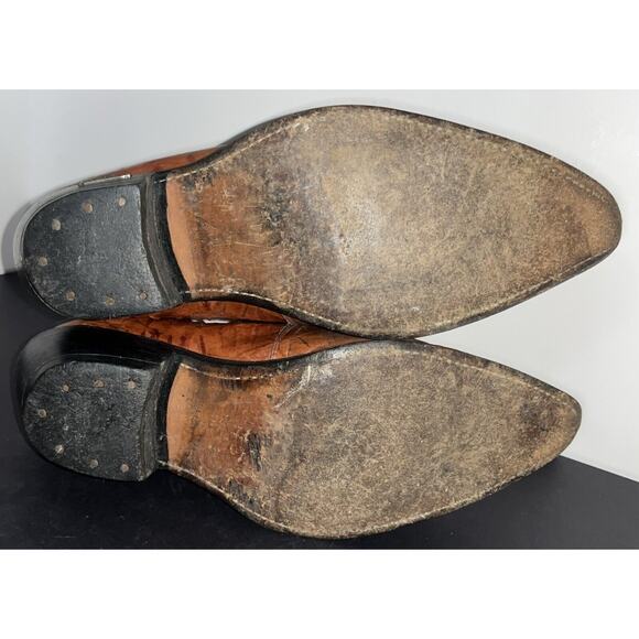 El General‎ Mens 10M Brown Alligator Print Leather Ankle Cowboy 7" Shaft Boots - Picture 5 of 8